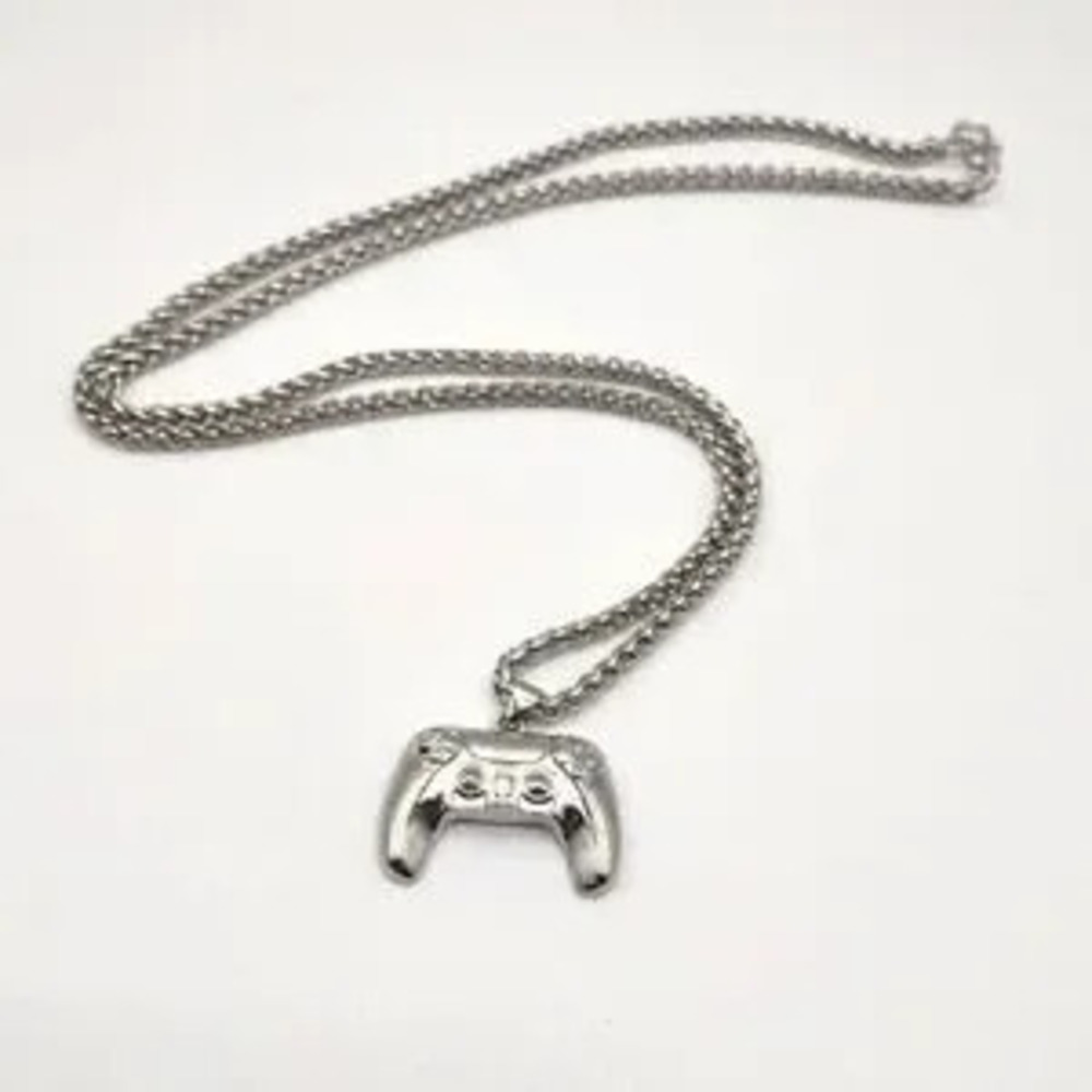 Silver Plated Necklace Video Game Controller Pendant Valentines Birthday Gift